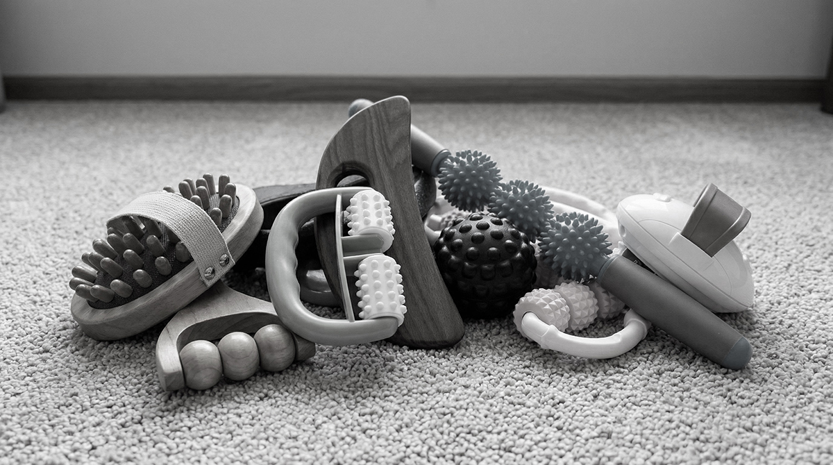 At-home body-care setup clutter